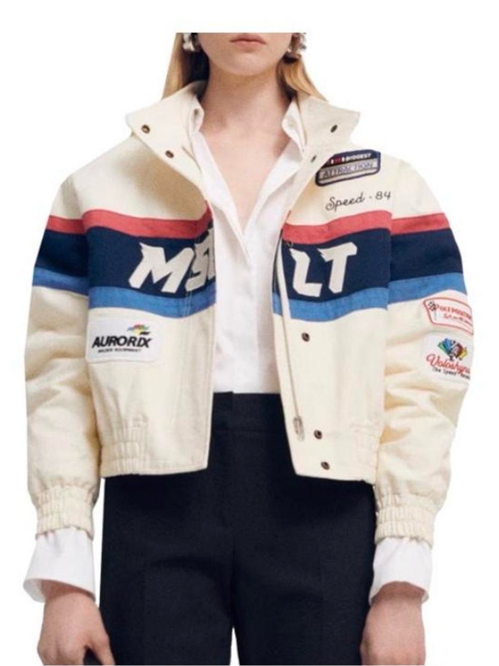 MANGO Selection Racing-Inspired Cotton Moto Jacket - Picture 5 of 8